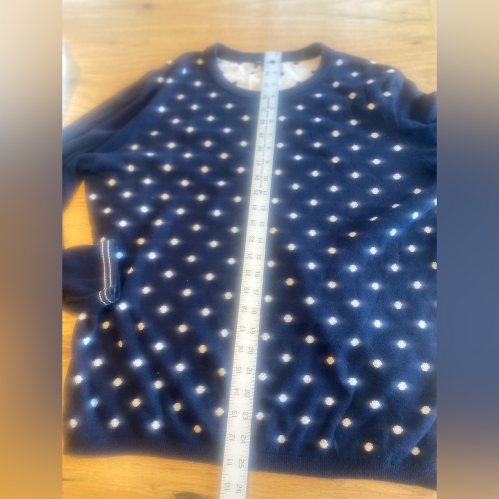 Tommy Hilfiger Polka Dot Crew Neck Sweater Blue White Women’s XL preloved - Picture 7 of 9